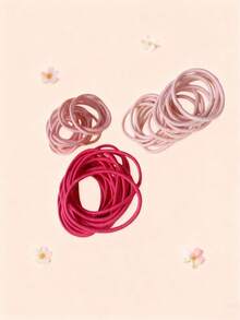 50 bunte Kinder Schmetterling Haargummis, einfache festliche elastische Stirnbänder, rot, Kinder Haaraccessoire Geschenkset, geeignet für Mädchen Pferdeschwänze und Zöpfe, perfekt für den täglichen Gebrauch