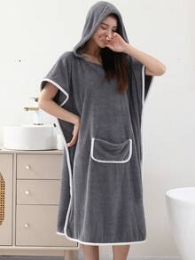 1pc Women's Sleeveless Bath Dress Robe Summer Wedding Home Bathroom Decor Back To School - Gray Pineapple - View 7