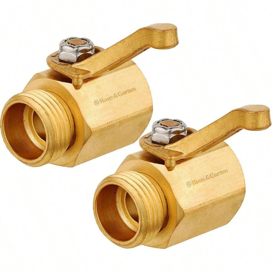 Heavy-Duty 3/4 Brass Garden Hose Shut Off Valve For Outdoor Gardening Use Durable Water Shutoff Connector With Precision Control Ideal For Garden Hose Nozzles And Irrigation Systems Reliable 3/4 Inch GHT Brass Attachment With Dual-Pack Convenience - 2Pack - 查看 1