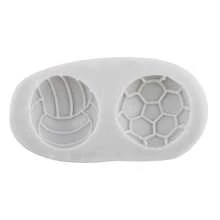 运动球硅胶模具 足球 排球 翻糖糖果 巧克力模具 蛋糕装饰 纸杯蛋糕装饰 翻糖巧克力 糖膏 聚合物粘土模具 - 灰色 - 查看 5