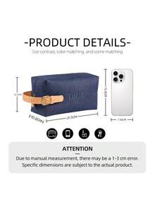 Dior Limited Edition Canvas Cosmetic Bag - Large Toiletry Bag, Luxury Christmas And Holiday Gift - Royal Blue - View 5