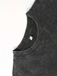 Men's  Graphic Cotton-Shirt - Dual-Sided Print,% Cotton, Short Sleeve, Casual Summer Tee, Black With White Design, Loose Fit, Washable, Everyday Tshirt |   Loose Fit Shirt |  % Cotton Tee, Cotton Shirts - 黑色 - 查看 5