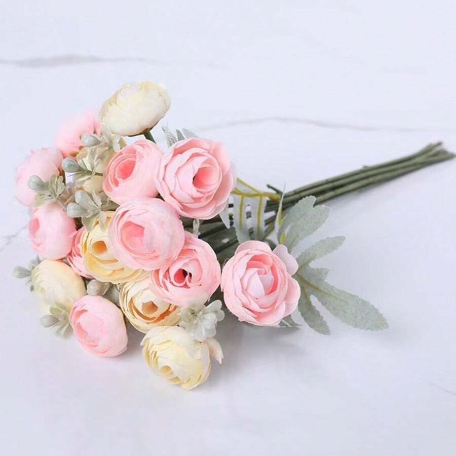 1pc Korean Style Jasmine Bouquet, Artificial Bride Holding Flower, Home Decor, Wedding Ceremony, Photography Prop - Multicolor - View 1