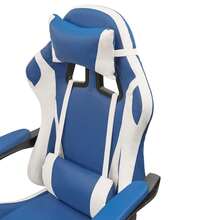 DASCK - Silla Gaming Azul Ergonómica Reclinable con Cojín Lumbar y Cervical | Altura Ajustable 200kg | Oficina y Juego - Azul - Ver 3