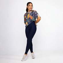 Women's Printed Tulle Blouse/Shirt, Lightweight And Stylish, Perfect For Layering, Fitness, And Modern Casual Looks. Oversized Shirt. - Follaje de Aurora - Ver 3