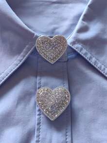 1pc/2pcs Elegant Floral & Geometric Pattern Button Set, Shirt Button Set, Clip-On Button Set, Fashionable Crystal Cufflink Set, Suitable For Tuxedo And Wedding Dress Decoration - Silver - View 7