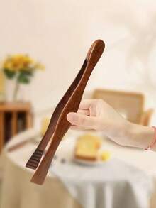 1 Pinza de cocina resistente a altas temperaturas de madera sólida, pinza para bistec, fruta, pan, barbacoa, herramienta para pinzar alimentos, pinza para fideos - Multicolor - Ver 11