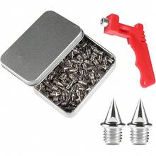 120 Count 1/4 Inch Track Spikes, Stainless Steel Track And Cross Countrpikes Golf Shoes Spikes With Spike Wrench, Replacement Spikes For Sprint  Short Running Shoes - Default - View 2