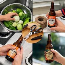 1 Piece Of Multifunctional Kitchen Scissors In Black, With A Non Slip Soft Rubber Handle That Conforms To Ergonomics, Used For Chicken Segmentation, Fish Bone Cutting, Vegetable Shredding, And Food Packaging - màu đen - Xem 8