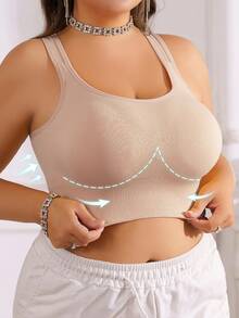 3pcs Plus Size Women Casual Sports Bras, Comfortable Wireless Criss-Cross Strap Sexy Open Back Removable Padded Bras - Multicolor - View 3