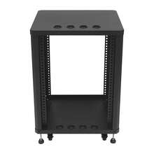 Futchoy 15U Audio Rack, Audio Rack With Feet & Wheels, Rolling Studio Rack Case - Black - View 9