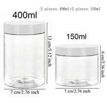 4pcs, 7cm In Diameter, Plastic Storage Bottle With Lid, Pigment Dispensing Bottle, Cream Bottle, Facial Mask Bottle, Eye Cream Bottle, Face Cream Bottle, PET, Wide Mouth, Transparent, Trial Fit, Small Dispensing Bottle, Cosmetics Dispensing Bottle - Clear - View 15