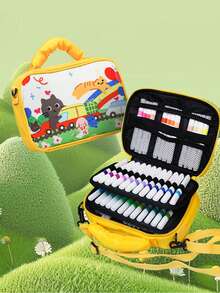 KOMI 多色丙烯马克笔套装，卡通设计斜挎包，适合小学生，不透明可分层马克笔，易清洗不沾手，美术用品 - 36色/套 - 查看 8