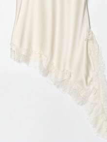 Camellia New Summer Women's Dress, European & American Style Fashion Minimalist Sexy Asymmetric Lace Dress