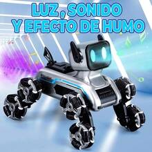 Robot de Juguete RC Perro 8WD con Control Remoto, Luces LED RGB, Sonido y Humo - Multicolor - Ver 2