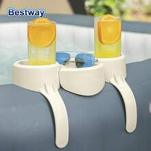 Bestway 60306 1PC Summer Pool And Winter Spa Dual Purpose Cup Holder Cup Tray Outdoor Hot Tub And Spa Accessory Portable Inflatable Spa Beverage Tray - White - View 7