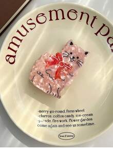 1 pièce Pince à cheveux unique thème crème glacée couleur dopamine, accessoire pour cheveux en acétate, design mignon d'animal de dessin animé (panda, pingouin, canard, chat, lion, requin). Pince à cheveux pour femmes - Multicolore - Voir 4