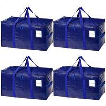4 Pack Heavy-Duty & Extra Capacity Moving Bags With Backpack Straps, Storage Totes With Double Zipper & Strong Handles, Packing Bags Alternative To Moving Boxes, Moving Supplies - 寶藍色 - 查看 9