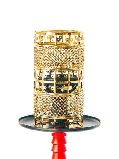 2pcs/Set Arabic Hookah Windproof Cover, Hollow Metal Heatproof Hookah Accessories, Windproof Hookah Vase, Popular Hookah Windproof Cover Set (Gold & Silver, Stylish & Practical Hookah Accessories)