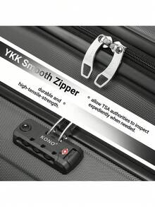 Maleta de mano de 16 pulgadas de peso ligero con carcasa rígida de ABS, con candado TSA, ruedas giratorias y asa telescópica para viajes en cabina, maleta de viaje, duradera y resistente - Gris - Ver 6