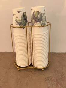 1pc Luxury Paper Cup Holder, Disposable Cup Organizer, Water Dispenser Cup Rack, Tabletop Paperless Easy Cup Holder, Cup Dispenser, Creative Cup Rack, Hygienic, Tidy - Multicolor - View 14