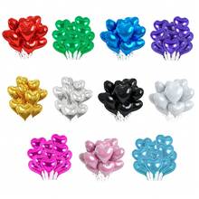 5/10pcs 18inch Heart Love Mylar Balloons, Heart Shaped Helium Foil Balloons Happy Anniversary Engagement Wedding Bridal Valentine's Day Birthday Party Decoration Theme Party Supplies - Multicolor - View 1