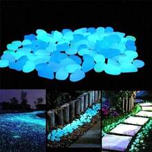 50/500pcs Luminous Garden Pebbles Stones, Colorful Glow Stones, For Garden Lawn Courtyard, Home Outdoor Walkway Corridor And Aquarium Decoration, Luminous Stones Perfect For Fish Tank, Path, Flower Bed, Potted Plant, Driveway DIY Design, Home Decor (Color Style Random)