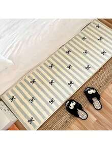 1pc Cute Bow-Shaped Carpet, Suitable For Modern Living Room. Simple Carpet Lines, Suitable For Bedroom, Living Room Decor, Ideal For Valentine's Day And Other Occasions