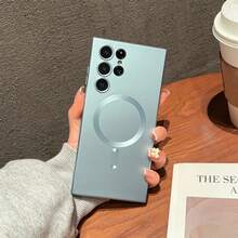 适用于三星 Galaxy A56、A36、A26、A16、A06、S25 Ultra、S24 Ultra、S23 Ultra 的奢华磁吸手机壳，采用柔软 TPU 材质，圣诞礼物，国际版，非国内版 - 遠峰藍 - 查看 2