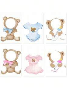 Bộ trò chơi "Cho tôi ăn" dành cho tiệc mừng em bé (12 món/6 món), bao gồm bảng trò chơi và bịt mắt, thích hợp cho tiệc cô dâu, tiệc tiết lộ giới tính, cũng có thể dùng làm đồ trang trí tiệc. - Nhiều màu - Xem 7