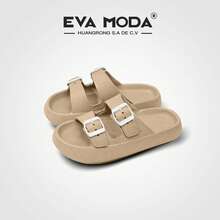 EVA MODAR EVA MODA Serie CloudBuckle-Suela ligera EVA, diseño de alta comodidad, perfecto para un día activo y relajante, en casa o al aire libre. - Caqui - Ver 3