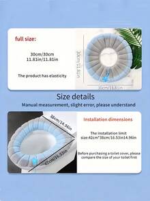 Warm Toilet Seat Cover, Soft & Comfortable, Suitable For Home And Dorm Use. Thick & Cozy Cushion, Removable & Easy To Clean, Portable Design, Essential Home Item. Funny Pattern, Machine Washable, Slow-Close Toilet Lid, Insulated Pad Cover, Toilet Seat Cushion, Bathroom Accessories - Multicolor - View 12