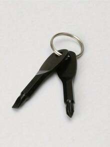 2 Portable Screwdriver And Slotted Screwdriver Keyring Set - Camping Accessories Versatile Mini Pocket Repair Tool Gadget Car Accessories Bag Charm School Cute Goth Y2k Christmas Gift Ideas Bag Lanyards With Id Holder Car Accessories Bag Charms - 黑色 - 查看 8