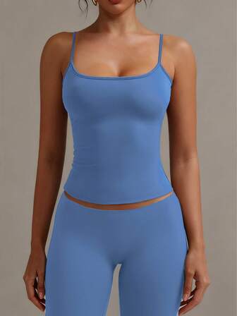 XLLAIS 性感露背女士吊带背心，弹性休闲细肩带上衣