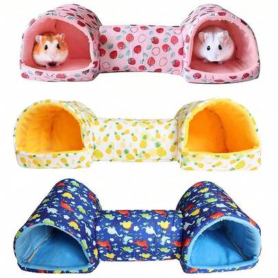 Hamster Tunnel Bed Cave Warm Breathable Hideout Tiny Animal Tunnel Hide Toy For Mice Sugar Glider