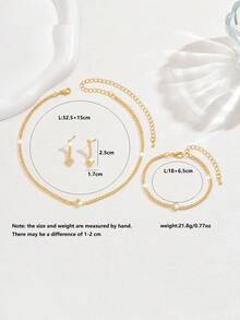 4 件时尚全水钻简约多件套珠宝礼品套装包括项链、耳环、手链，适合女士、日常佩戴、派对、女朋友、挚友 - 水鑽套裝 - 查看 9