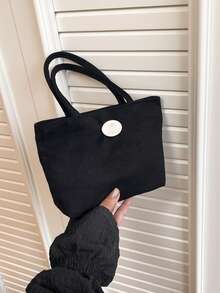 Small Tote Bag, 2025 New Vegetable Basket Tote Bag, Commuting Tote Bag, Office And Outdoor Snack Tote Bag - Black - View 7