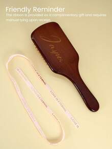 Personalized Wooden Hair Brush With Customizable Back - Add Any Text, Name, Or Message You Want | Unique "Eternal Charm" Design, Perfect For Gifting, Bridal Use, Or Daily Styling | Exclusive Custom-Made Edition Now Available - Mocha Brown - View 7
