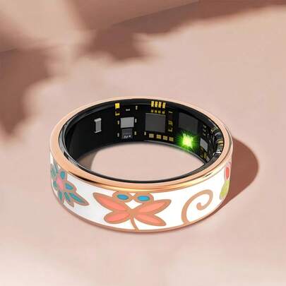 2025 New Enamel Smart Ring, 5ATM Waterproof, Fashionable & Lightweight, Pedometer, Heart Rate Monitor, Activity Tracker, Compatible With Android And IOS, Resin Material