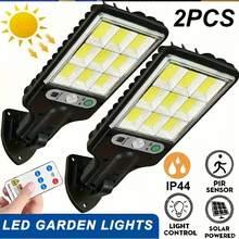 1pc Outdoor Solar Wall Light, 108 COB Chips, Motion Sensor, 3 Lighting Modes, 270° Adjustable Angle, 1200mAh Solar Charging + Remote Control, Bright Night Light With Projection Function, Remote Control Included, Suitable For Garden/Patio/Pathway/Villa, Holiday Decor Gift - Choose 1/2/4/6/8pcs - Black - View 15