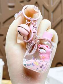 Cute Cartoon Dreamy Bear Keychain, Pastel Pink Plush Doll Charm, Lovely Gift For Girls, Couple Bag Pendant - Multicolor - View 5