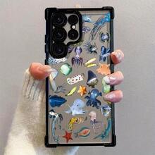 Funda de teléfono creativa de vida marina caballito de mar para S25 S24 S23 S22 S21 S20 FE S20 Ultra A03s A04E/M04 A05s A06 4G A13 4G A15 4G/5G A25 5G A32 4G A55 5G A03 A04 A05 A12/M12 4G A13 5G/A04S A16 4G/5G A35 5G S20 S20 Plus A34 S21 FE Ultra Plus 4G 5G funda de fondo transparente a prueba de golpes - Colores mixtos - Ver 7