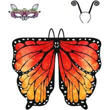 Butterfly Costume For Women Adult Butterfly Wings Halloween Costumes For Women With Lace Mask And Headband - Nhiều màu - Xem 3