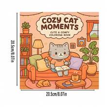 (Upgraded Luxury Version, Thickened Paper, 20.5 * 20.5cm) "Comfortable Cat Time Coloring Book", Suitable For Couples And Families, Suitable For Parties, Valentine's Day Birthdays, And Other Holidays. Painting And Study Supplies, 22 Pages, Books, Coloring Books, Study Supplies, School, Christmas, Halloween, Birthdays, Back To School Gifts, Coloring Books, Adult, Christmas Gifts, Coloring Books - Single Piece - View 3
