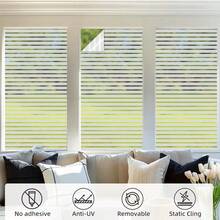1卷自粘式隐私窗膜，静电吸附 - 垂直/水平百叶窗图案磨砂玻璃贴膜，无需胶水，安装简便，适用于家庭和办公室，是镜子、淋浴门、玻璃墙等隐私隔断的理想选择（提供垂直/水平两种选择）