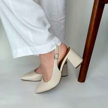 GIO GENUINE LEATHER PUMPS FOR WOMEN'S FASHION COMFORT - White - View 4