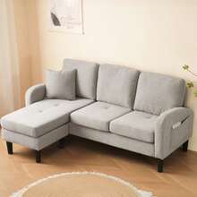 Sofas & Couches - Beige + Foam + 3 Seat - View 6