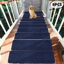 4/8/15pcs Non-Slip Stair Carpet, 22*70cm Indoor Anti-Slip Stair Carpet, Anti-Slip Pet-Friendly Mat, TPR Self-Adhesive Stair Treads, Anti-Slip Stair Step Carpet, Decorative Stair Mat, Wooden Staircase Step Carpet, Indoor Stair Tread Carpet, Anti-Slip Stair Carpet, Anti-Slip Carpet Mat, Spiral Staircase Step Anti-Slip Indoor - Multicolor - View 17