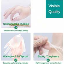 100pcs PE Disposable Gloves, Transparent  Material, Thin And Lightweight Design, Comfortable Fit For Daily Kitchen Use, Dishwashing, Vegetable Washing, And General Household Cleaning - Màu trong suốt - Xem 6