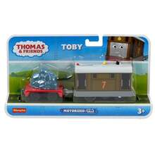 Mattel Thomas y sus Amigos TrackMaster Tren de Juguete Motorizado Alimentado por Batería Motor de Aleación de Zinc Genuino Tren de Juguete de Metal Fundido que se Puede Conectar a Otros para Niños Preescolares de 3 Años en Adelante Juego de Roles - Toby - Ver 6
